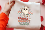 Spooky And Groovy Vibes Ghost PNG, a Seasonal Illustration by CrexoraLab (Thumbnail 2 of 4)