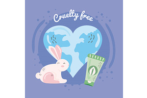 cruelty free lettering card, an Object Illustration by studiogstock
