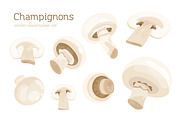 Champignon mushroom set, a Food Illustration by Good Studio (Thumbnail 1 of 3)