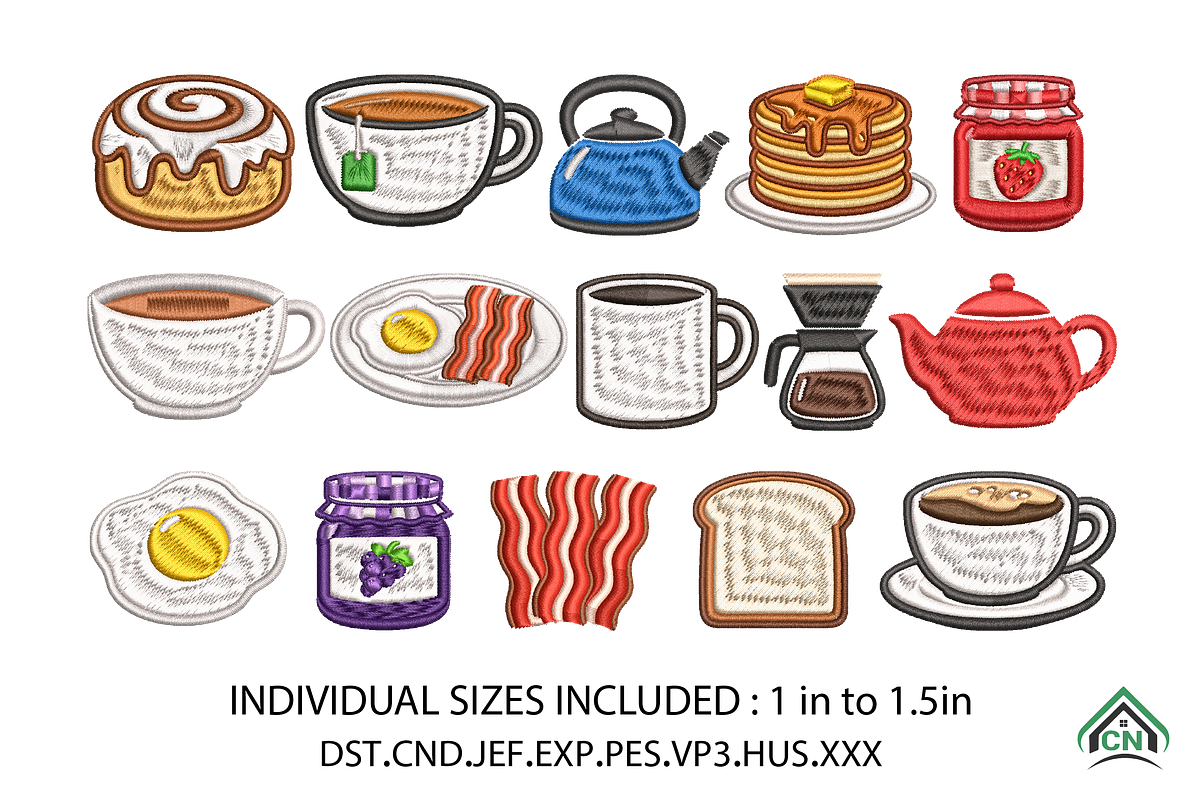 Cozy Breakfast Mini Embroidery x15, an Illustration by Craft Nest (Photo 1 of 6)