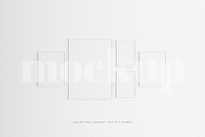 Gallery Wall Frame Mockup Set Of 5