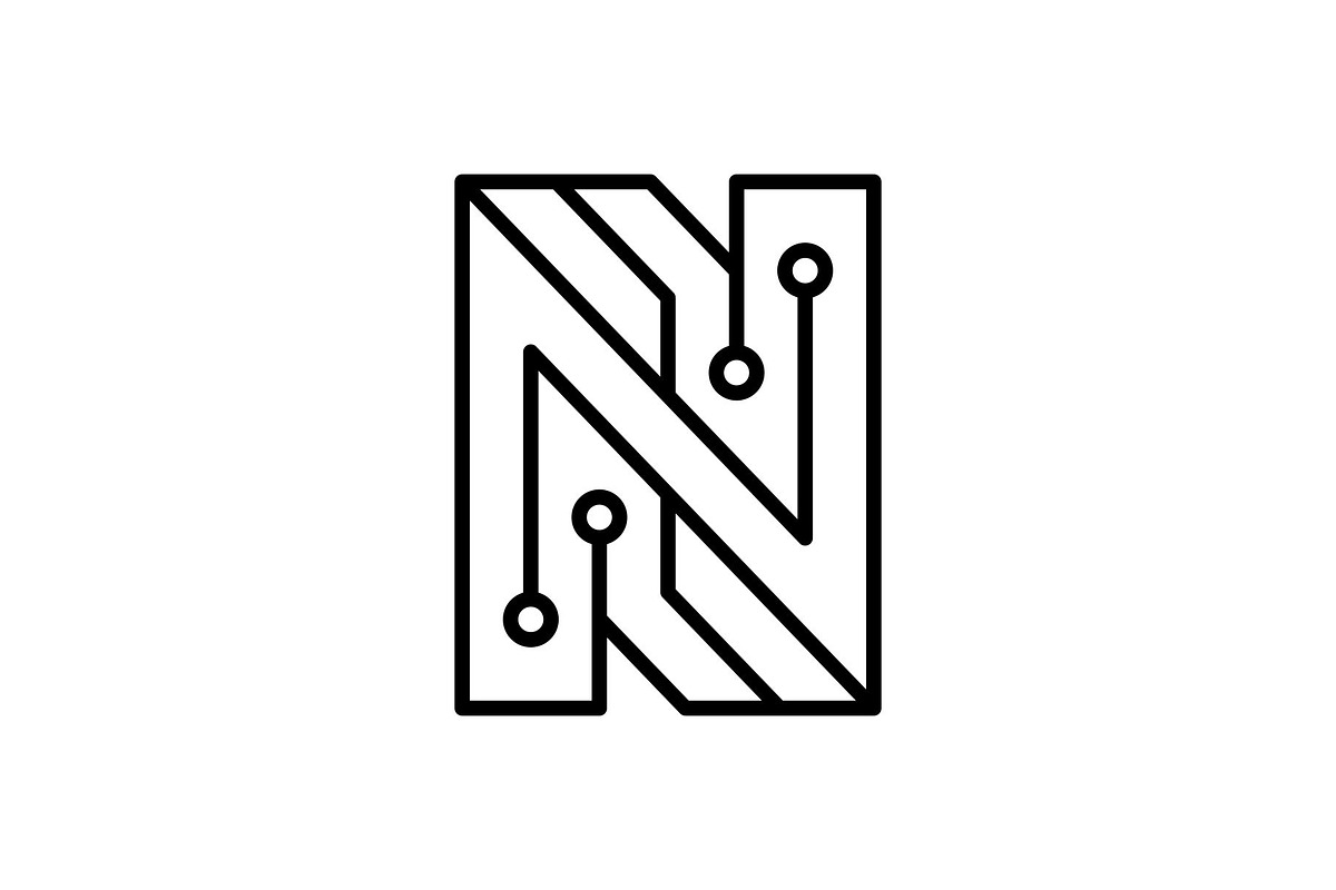 N Initial Letter Tech Dots Logo, a Branding & Logo Template by Buqancreative (Photo 3 of 4)