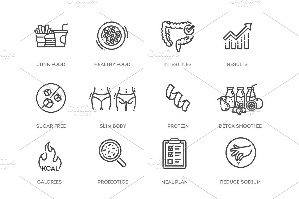 Web Set of Nutrition, Healthy Food, an Object Illustration by Tettygreen (Photo 3 of 3)