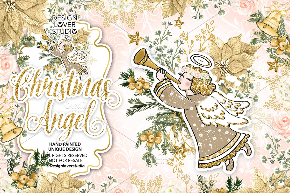 Christmas Angel design, an Illustration by designloverstudio (Photo 1 of 3)