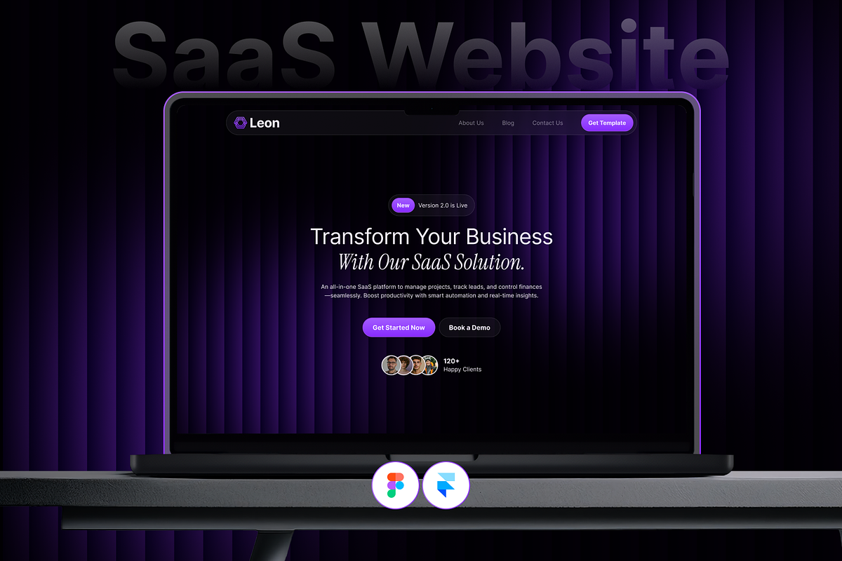 Leon - SaaS Website Framer Template, an UI Kit Template by UI/UX Ocean (Photo 1 of 4)