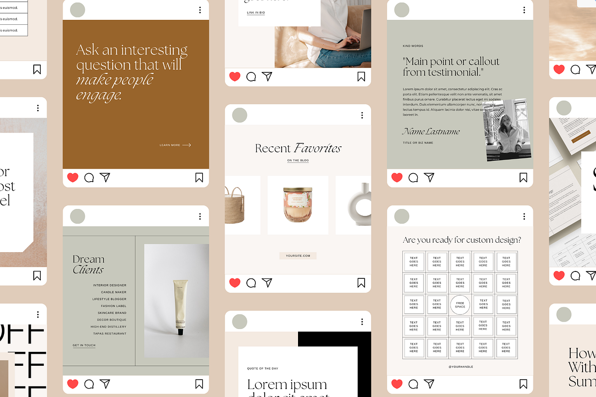 Clean Editorial Instagram Templates, a Social Media Template by Madewest Supply Co. (Photo 1 of 7)