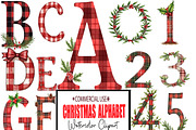 Buffalo Plaid Christmas Alphabet PNG, an Illustration by CrexoraLab (Thumbnail 1 of 7)