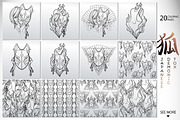 Japanese Demon Fox, a Decorative Illustration by Ekaterina Glazkova (Thumbnail 6 of 6)