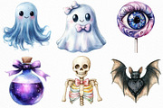 Watercolor Pastel Spooky Halloween, an Illustration by Craft Nest (Thumbnail 2 of 6)