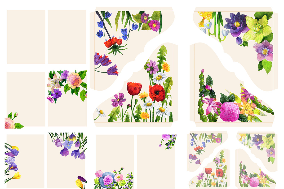 watercolor scrapbooking set, an Object Graphic by fiolika (Photo 5 of 6)