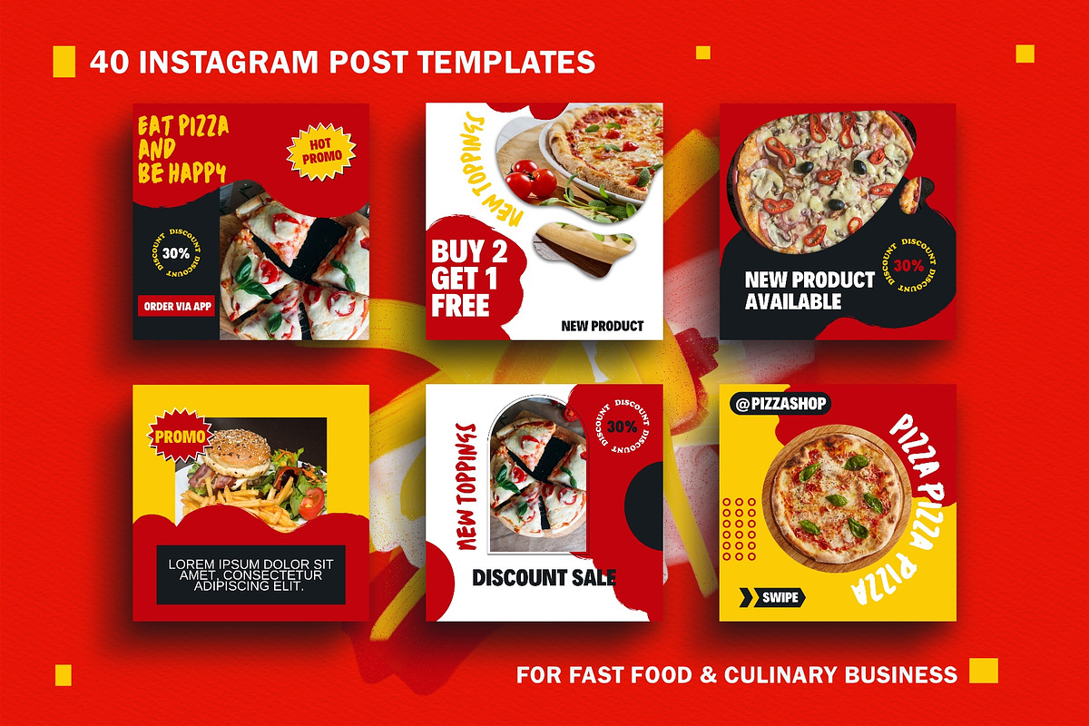 Canva Instagram templates Fast Food, a Social Media Template by Vectorheroes (Photo 3 of 7)