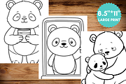 Cute Panda Daily Life Coloring Pages, a Brochure Template by LA Design (Thumbnail 6 of 10)