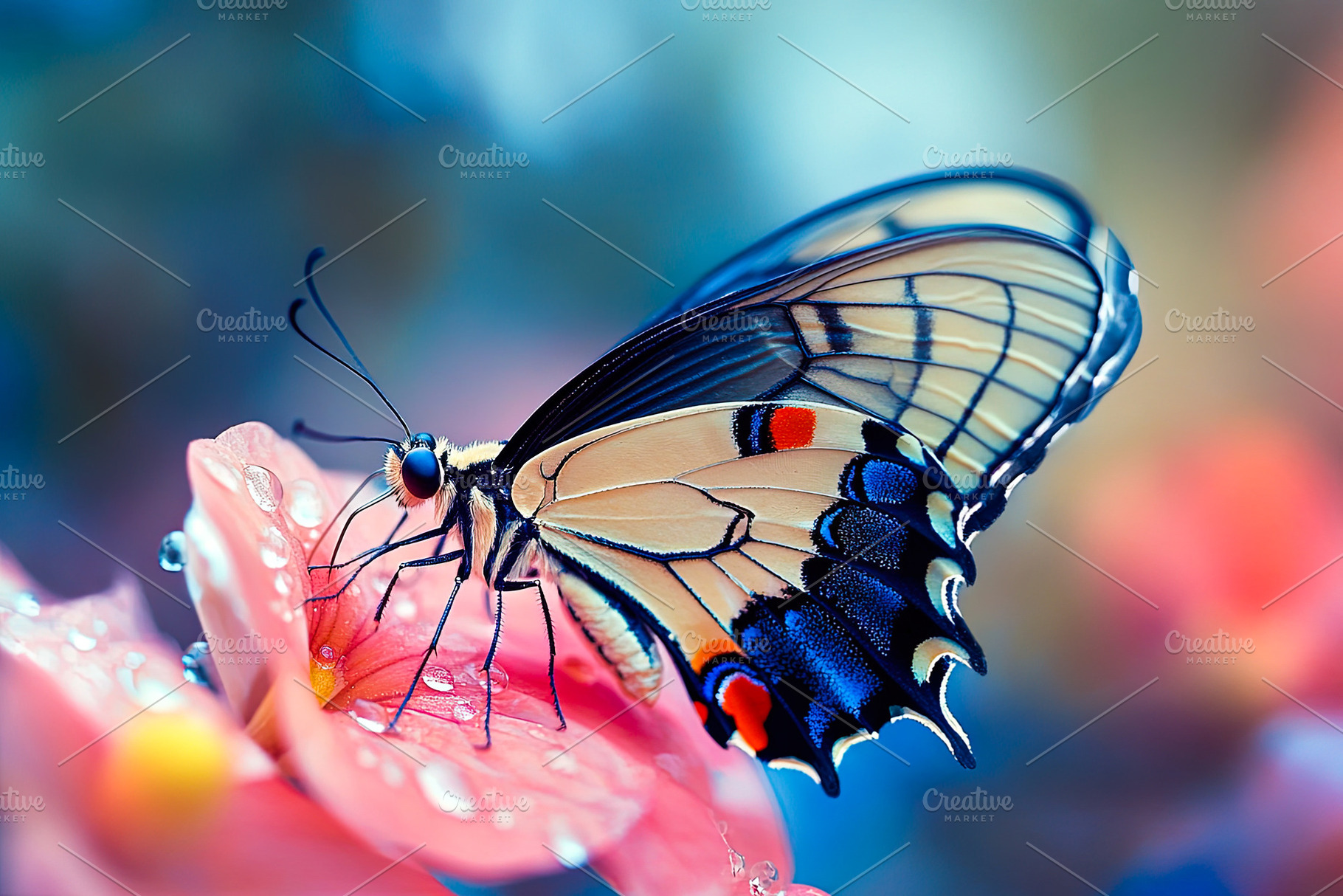 Butterfly on Pink Flower, an Animal Photo by Ales Munt
