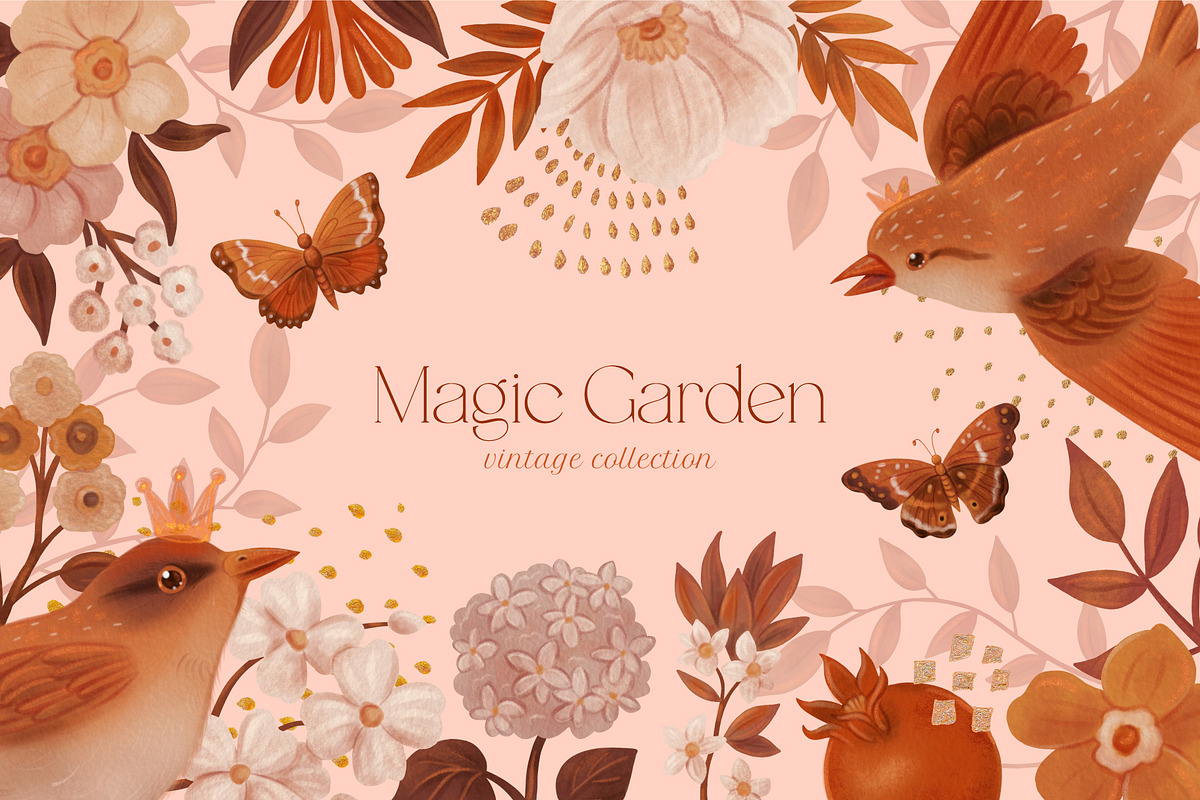 Magic Garden elements and patterns, a Pattern Graphic by Tiger and Flower (Photo 12 of 19)