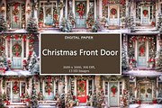 Christmas Front Door, a Background Graphic by Printable Treasure (Thumbnail 1 of 5)