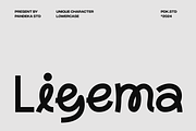 Ligema - Experimental Unique Sans, a Sans Serif Font by Pandeka Studio (Thumbnail 1 of 11)