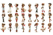 Coquette Cowgirl Clipart, a Person Illustration by Nicolle's Colorful Art (Thumbnail 2 of 5)