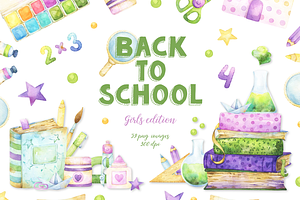 Back to School Girls edition clipart
