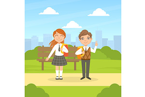 Back to School, Cute Smiling, an Education Illustration by TopVectors