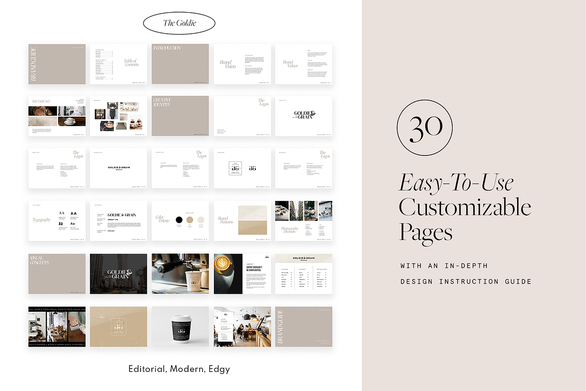 Goldie Brand Style Guide Template, a Product Mockup by Chloe Leonard Studio (Photo 2 of 6)