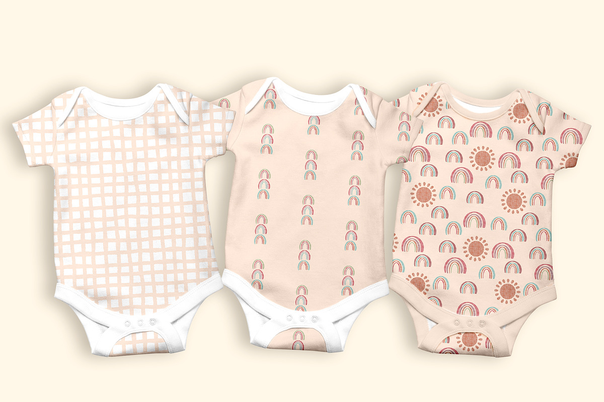 Hand-Drawn Boho Rainbow Patterns Set, a Pattern Graphic by Oksana Dovhopol Art (Photo 2 of 32)