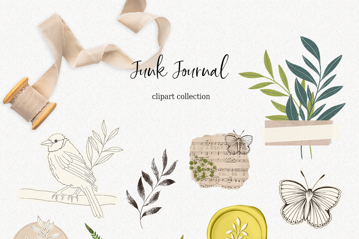 Junk Journal Clipart Collection, an Illustration by Oh Mia Studio (Photo 2 of 5)