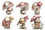 Whimsical Spring Bunny Clipart, an Illustration by Daily.Designs (Thumbnail 4 of 8)