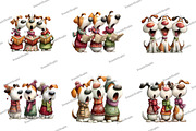 Quirky Christmas Dog Caroler Clipart, an Illustration by DreamArtGraphic (Thumbnail 2 of 5)