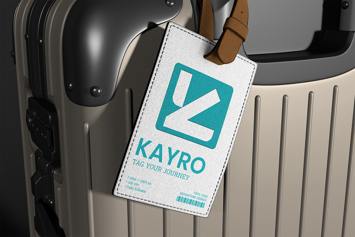 Travel Luggage Tag Mockup, an Advertising Mockup by Nathatype (Photo 6 of 9)