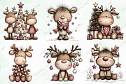 Watercolor Christmas Reindeer Bundle, an Illustration by Creative Art (Thumbnail 5 of 9)