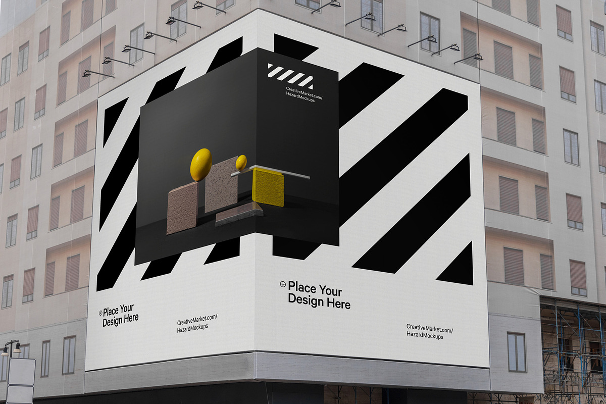Double Corner Poster Mockup, an Advertising Mockup by HAZARD MOCKUPS