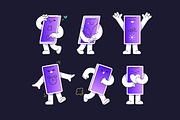 Mascot of mobile phone set, cards, a Technology Illustration by PaperTrident (Thumbnail 2 of 4)