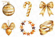 Watercolor Gold Sparkle Christmas, an Illustration by DreamPrint404 (Thumbnail 5 of 7)