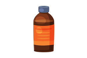 Glass Medicine Bottle with Liquid, a Healthcare Illustration by TopVectors