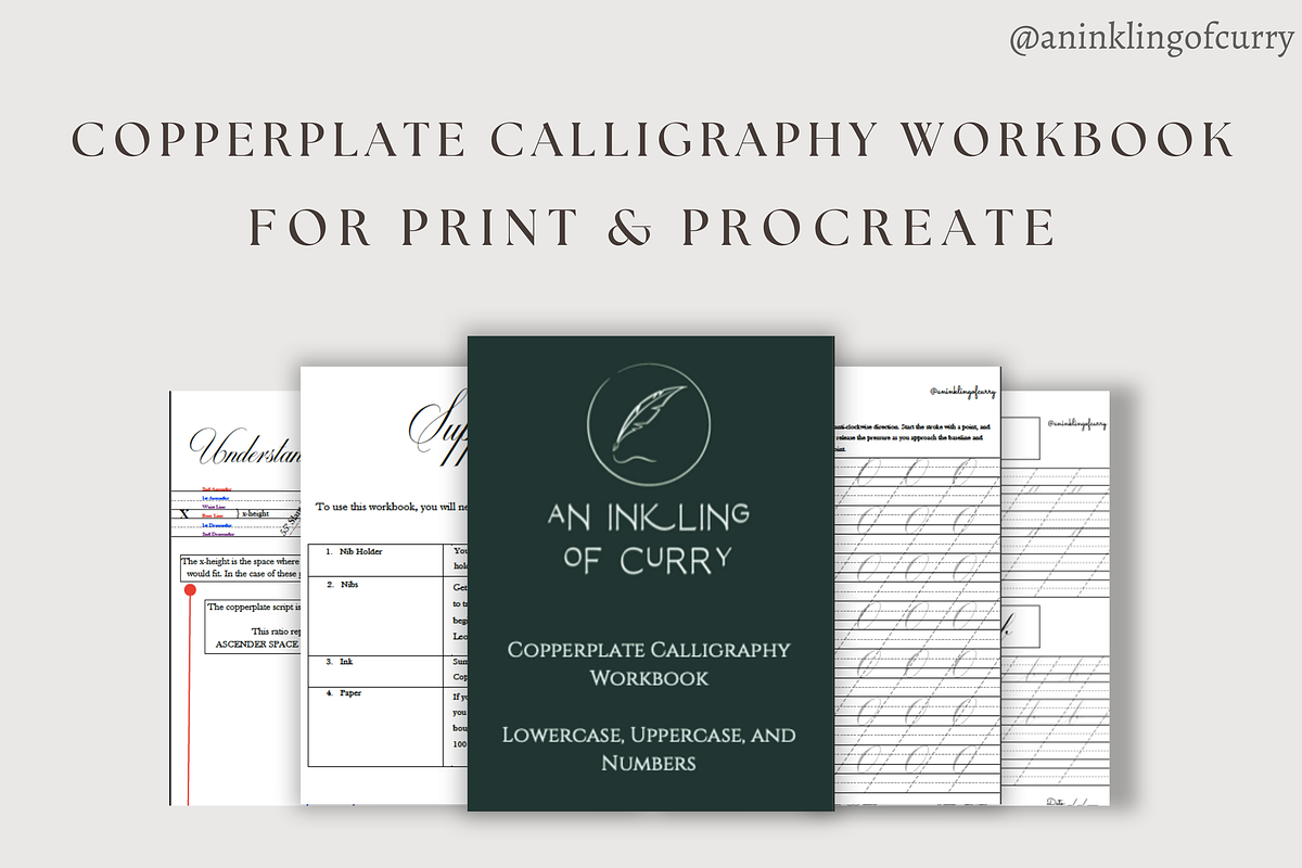 Copperplate Calligraphy Worksheets, a Templates & Theme by An Inkling Of Curry (Photo 1 of 9)
