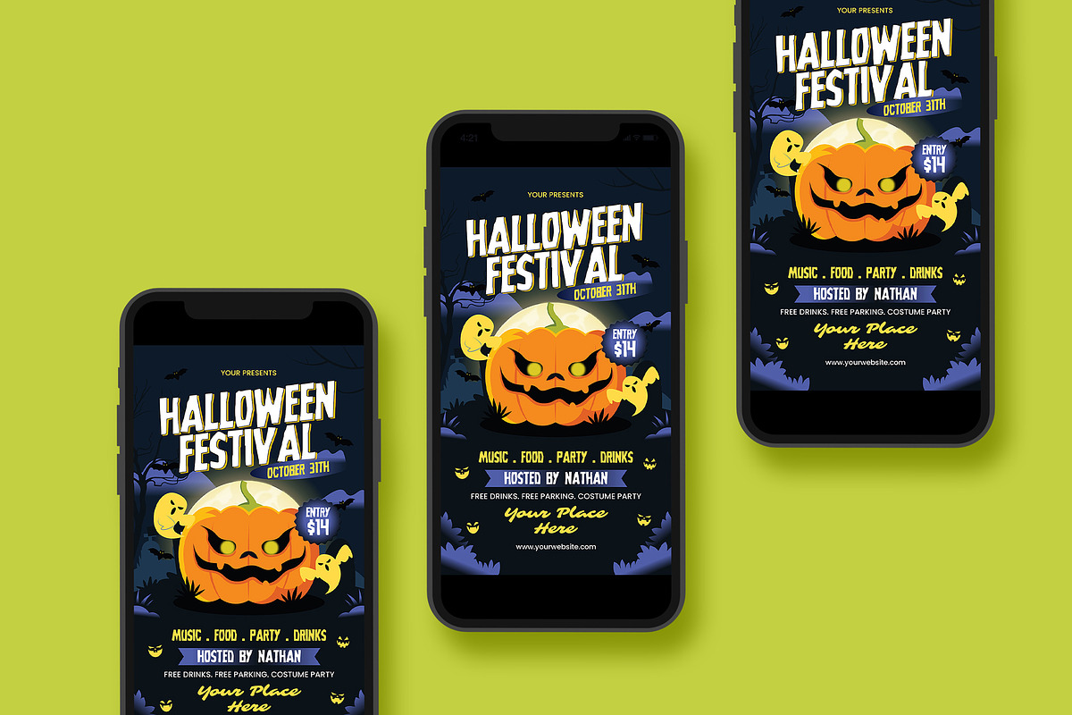Halloween Party Flyer, a Flyer Template by Creativestoree (Photo 3 of 5)