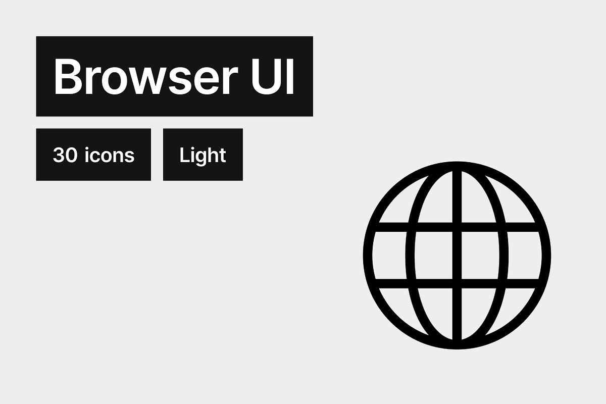 Browser UI Light - 30 icons, an Outline Icon by Pictomate (Photo 1 of 7)