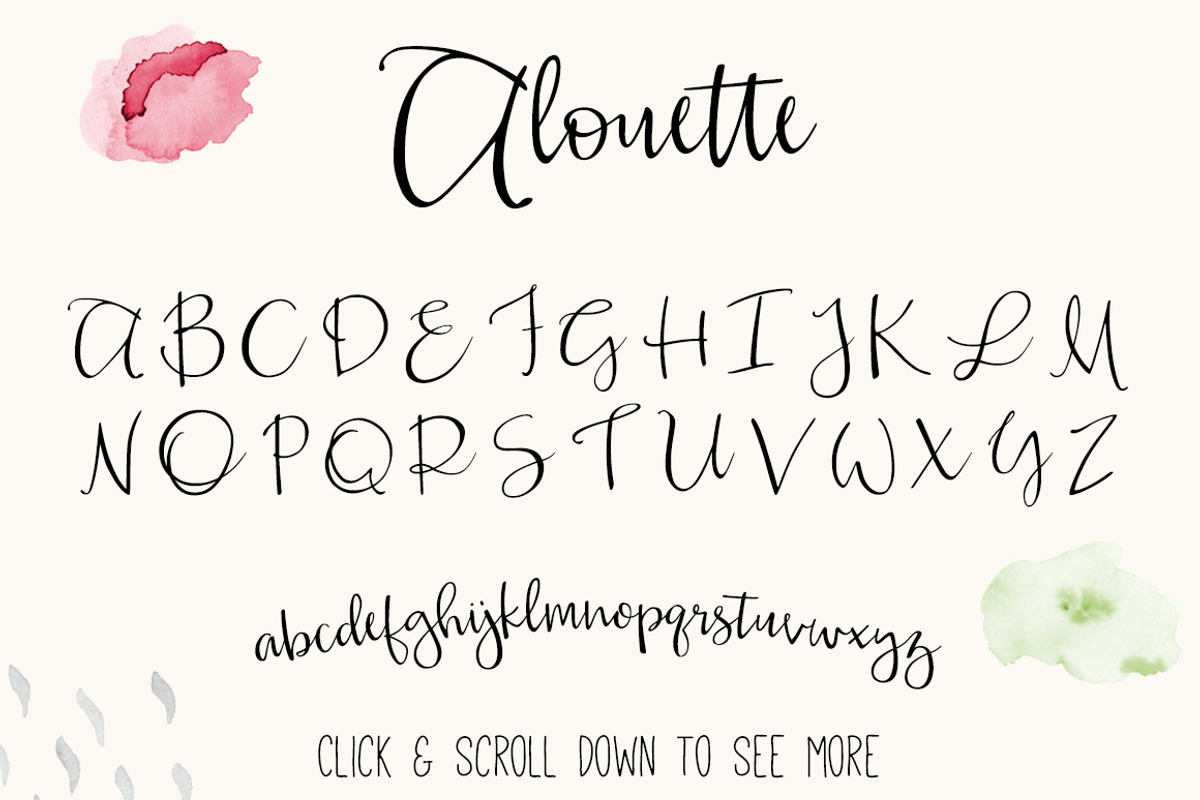 Alouette Modern Calligraphy Font preview 2