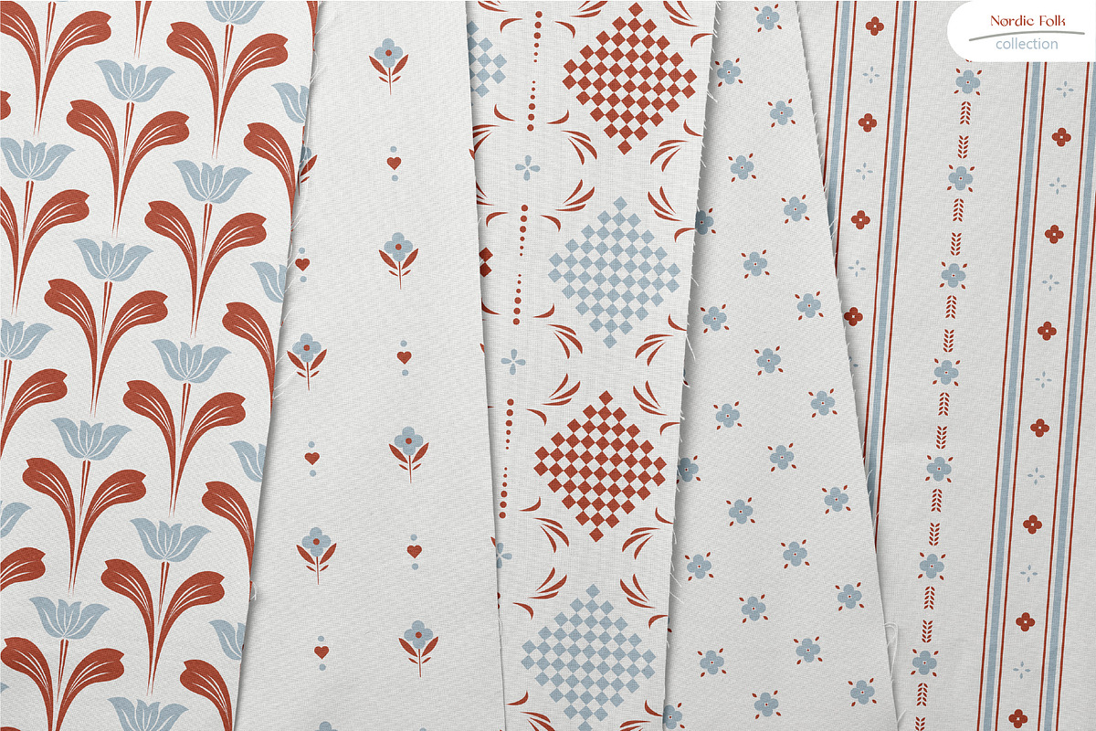 Nordic Folk - Seamless Patterns, a Pattern Graphic by InaCorart (Photo 2 of 11)