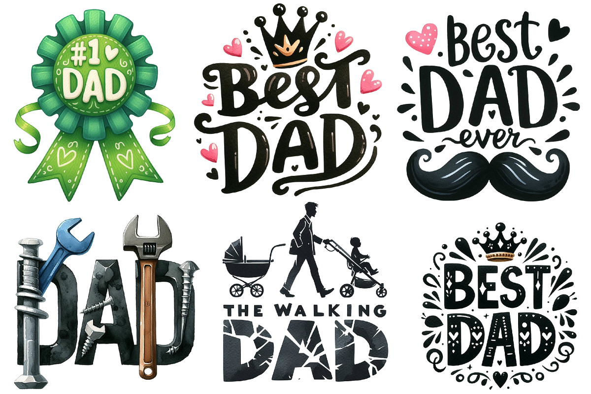 Father's Day PNG  Sublimation Bundle, an Illustration by Designworld (Photo 5 of 7)