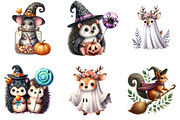 Cute Animal Halloween Clipart Bundle, an Illustration by DreamArtGraphic (Thumbnail 3 of 5)