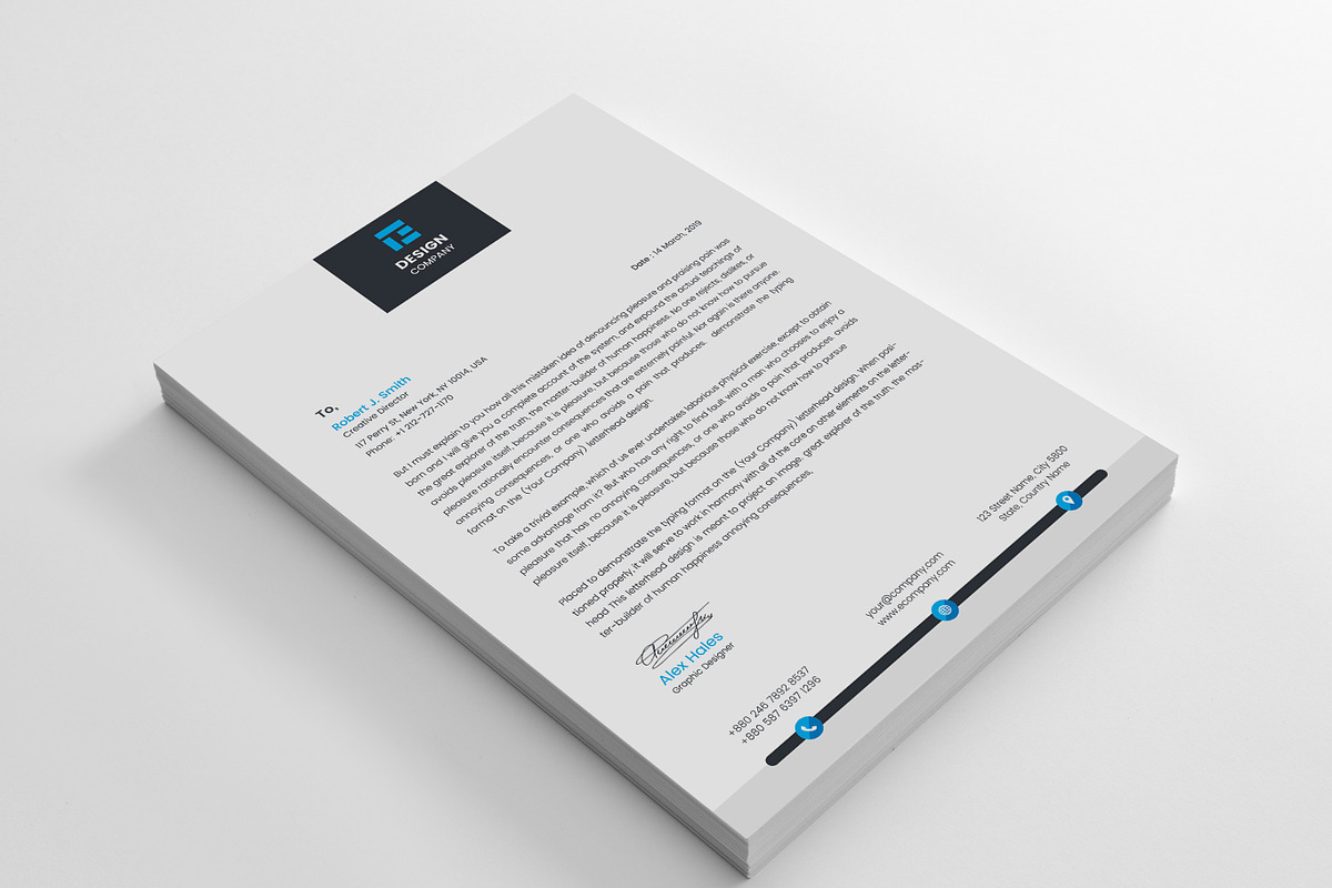 Minimal Letterhead, a Stationery Template by Thecodude (Photo 4 of 4)