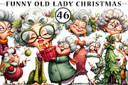 Funny Old Lady Christmas Sublimation, an Illustration by CreationArt (Thumbnail 1 of 5)