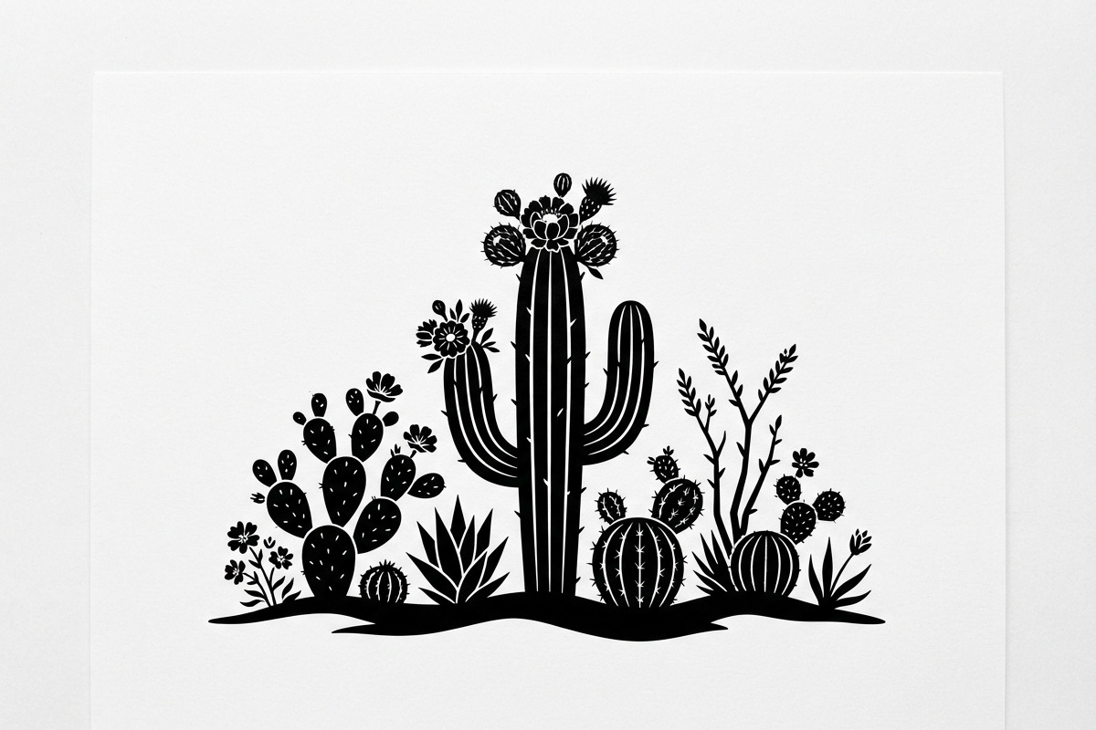60 Desert Cactus Floral Silhouette, a Seasonal Illustration by Amazin_art (Photo 30 of 38)