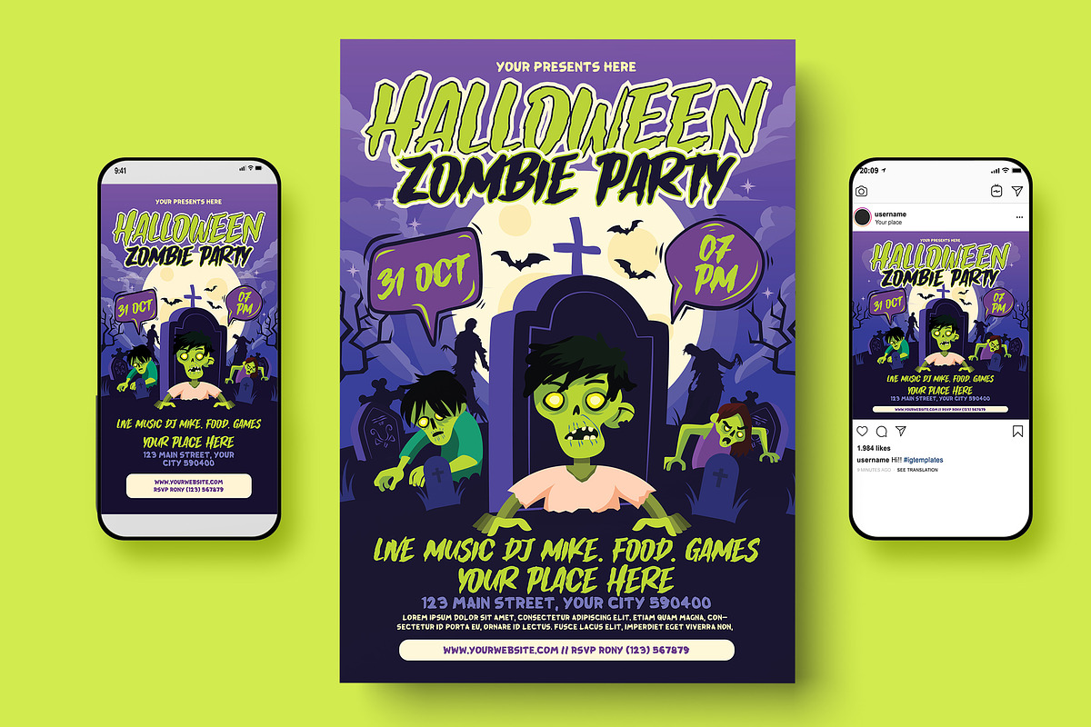 Halloween Party Flyer, a Flyer Template by Creativestoree (Photo 3 of 5)