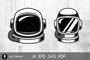 Set Of Spaceman Helmets. Design