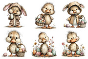 Whimsical Happy Easter Duck Clipart, an Illustration by Dream Creation (Thumbnail 5 of 7)