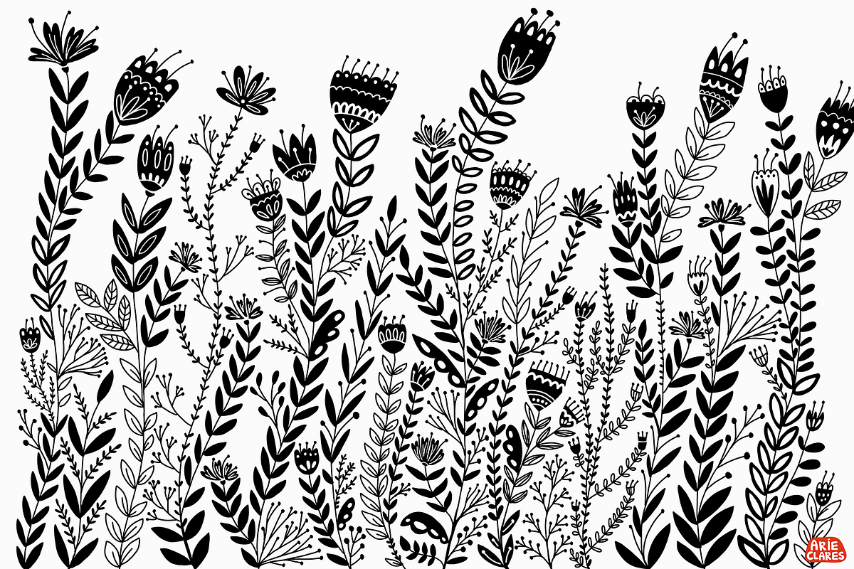 Folk Art Flowers, a Pattern Graphic by Arie Clares (Photo 4 of 11)