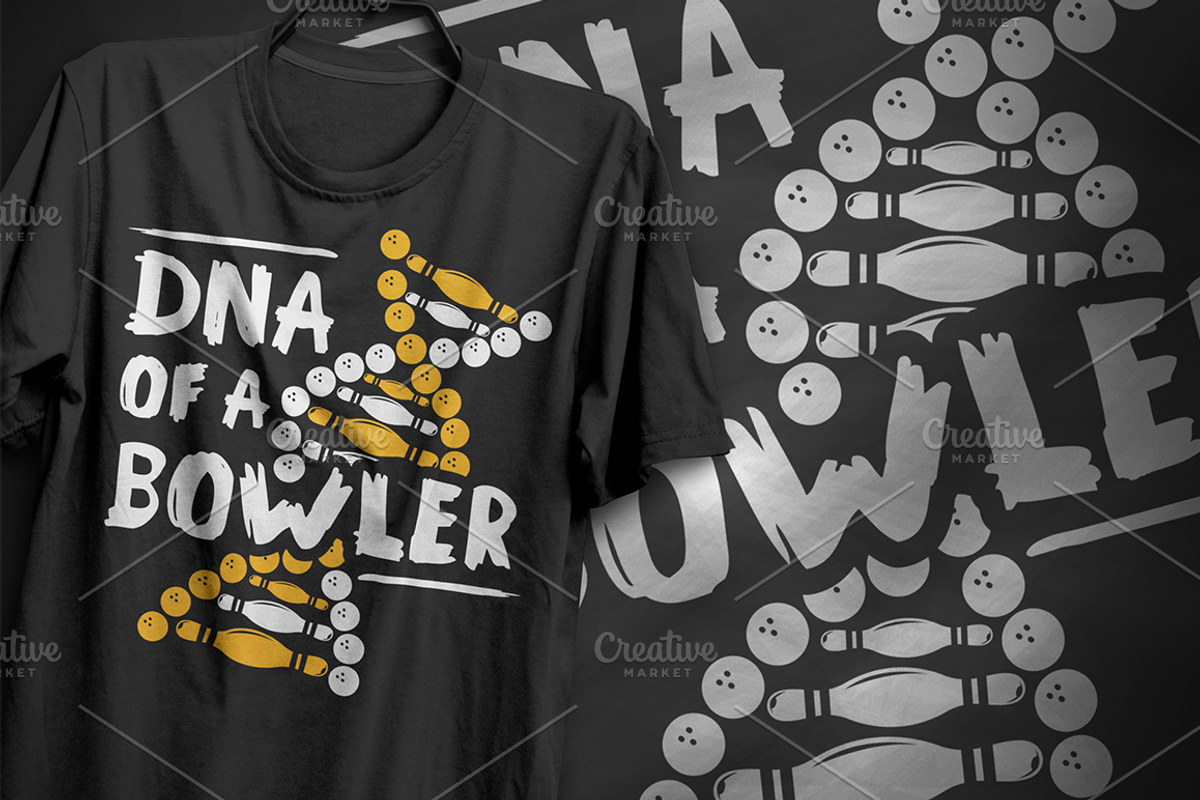 DNA of a bowler #2 - T-Shirt Design, an Illustration by artnook (Photo 1 of 6)