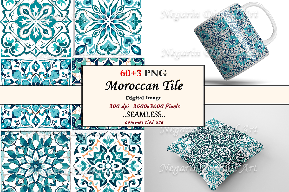 Moroccan Pattern Tile V1, a Pattern Graphic by Negarin Digital Art (Photo 1 of 8)